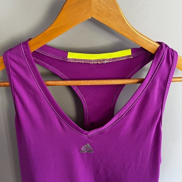 Adidas Tech Fit Clima Cool Tank Top Racerback Purple Sleeveless - Picture 3 of 6